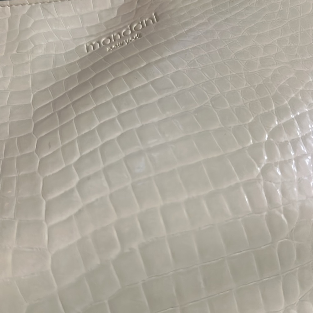 Mondani New York Ivory Green Croc-Embossed Shoulder Bag - Picture 3 of 5